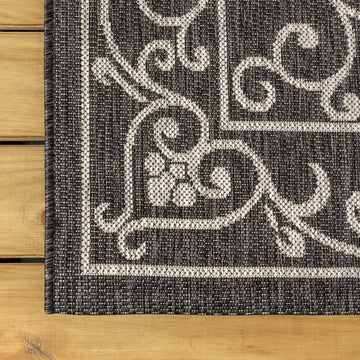 Charleston Vintage Filigree Textured Weave Indoor/outdoor Octagon Rug